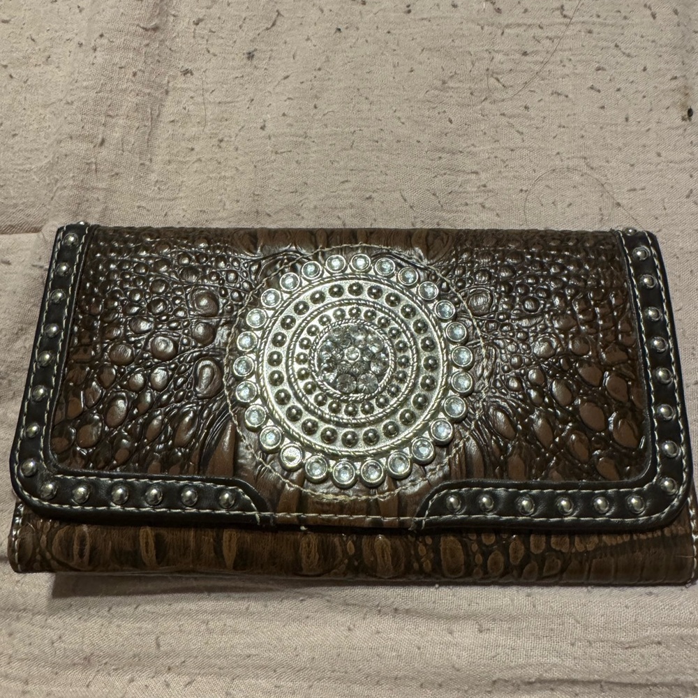 Brown Embellished Women's Clutch